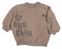 Růžovo-hnědá crop mikina s medvědy George