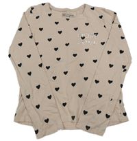 Růžové triko se srdíčky a nápisem Primark