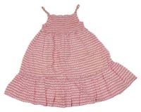 Růžovo-bílé vzorované šaty Topolino