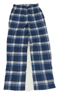 Modro-bílo-červené kostkované flanelové pyžamové kalhoty TCM