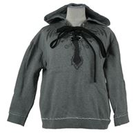 Dámská šedá mikina s potiskem a kapucí Rock Rebel