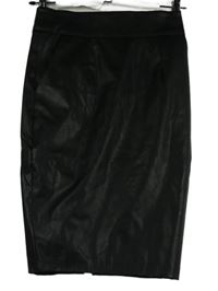 Dámská černá koženková pouzdrová sukně se zipem River Island vel. 32