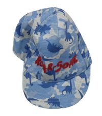 Modro-šedá kšiltovka s dinosaury a nápisem Dunnes Stores