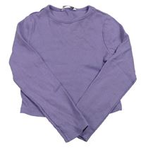 Světlefialové žebrované crop triko Pep&Co