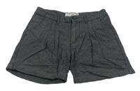Tmavošedé vzorované plátěné chino kraťasy H&M