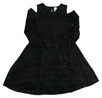 Černé vzorované sametové šaty C&A