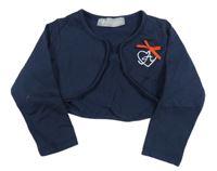 Tmavomodré bolérko se srdíčkem