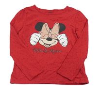 Červené puntíkaté triko s Minnie C&A