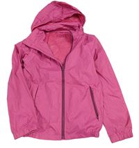 Tmavorůžová šusťáková nepromokavá bunda s kapucí Tchibo