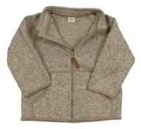 Hnědá melírovaná pletená propínací mikina H&M