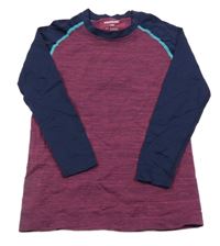 Vínovo-tmavomodré melírované thermo triko POCOPIANO