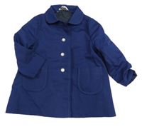 Tmavomodrý šusťákový jarní kabát