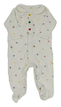 Bílý overal s barevnými logy Benetton