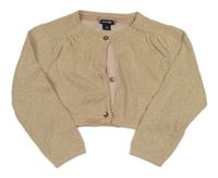 Béžové třpytivé pletené propínací bolérko