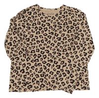 Světlerůžovo-černé leopardí triko Primark