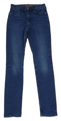 Tmavomodré skinny high waist rifle H&M