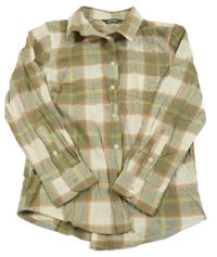 Béžovo-hnědo-khaki kostkovaná košile Primark