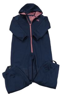 Tmavomodrá softshellová jarní kombinéza s kapucí Lupilu 