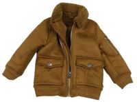 Medová semišová zateplená bunda River Island