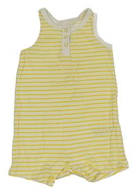 Bílo-žlutý pruhovaný kraťasový overal Impidimpi