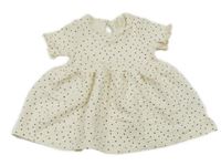 Smetanové puntíkaté žebrované šaty H&M