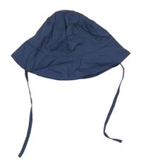 Tmavomodrý plátěný klobouk H&M