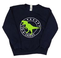 Tmavomodrá mikina s dinosaurem Awdis