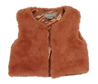Starorůžová kožešinová podšitá vesta zn. Primark