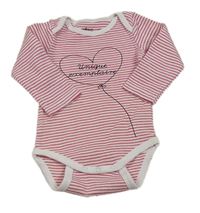 Bílo-růžové pruhované body s balonkem Gémo