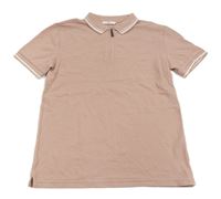 Světlerůžové polo tričko s proužky M&S