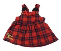 Červeno-černé kostkované šaty s mašlí - Minnie Disney 