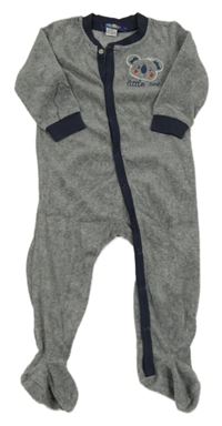 Šedo-tmavomodrý sametový overal s koalami Lupilu 