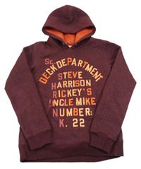 Vínová mikina s nápisem a kapucí Scotch&Soda