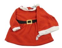 2set - Červeno-bílé fleecové šaty + čepice - paní Santová H&M