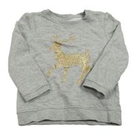 Šedá melírovaná mikina s losem