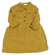 Okrové šaty s límečkem Zara