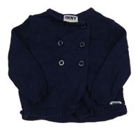 Tmavomodrý propínací svetr DKNY 