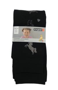 Nové - Černé silonové punčochové legíny s jednorožci Ergee