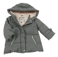 Šedá zimní bunda s kapucí C&A