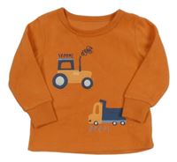 Oranžová fleecová mikina s auty Dunnes