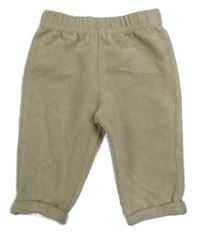 Béžové sametové žebrované tepláky Obaibi 