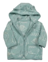 Světlemodrá fleecová propínací mikina se zvířátky a kapucí George