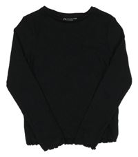 Černé žebrované triko Primark