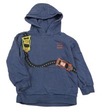 Tmavomodrá mikina s auty a kapucí Nutmeg