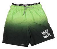 Limetkovo-tmavozelené plážové kraťasy s nápisem C&A