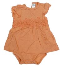 Oranžová tunika s madeirou a všitým body Topomini