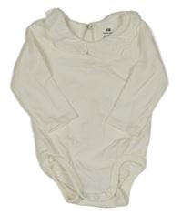 Bílé body s madeirovým límečkem H&M