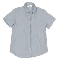 Modro-bílá pruhovaná krepová halenka H&M