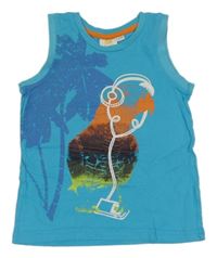 Tyrkysové tílko s papouškem Kids