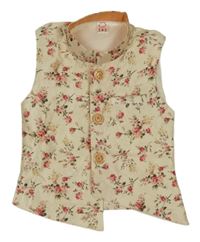 Smetanová slavnostní květovaná vesta